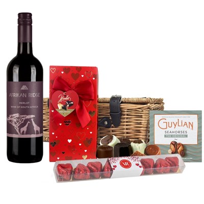 Afrikan Ridge Merlot 75cl Red Wine And Chocolate Love You hamper
